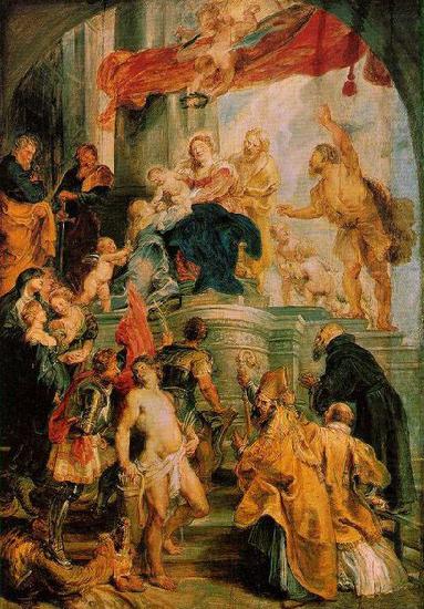 RUBENS, Pieter Pauwel Virgin and Child Enthroned with Saints china oil painting image